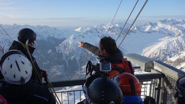 Ski au coucher du Soleil Dôme des Rousses